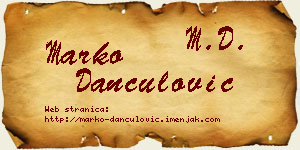 Marko Dančulović vizit kartica